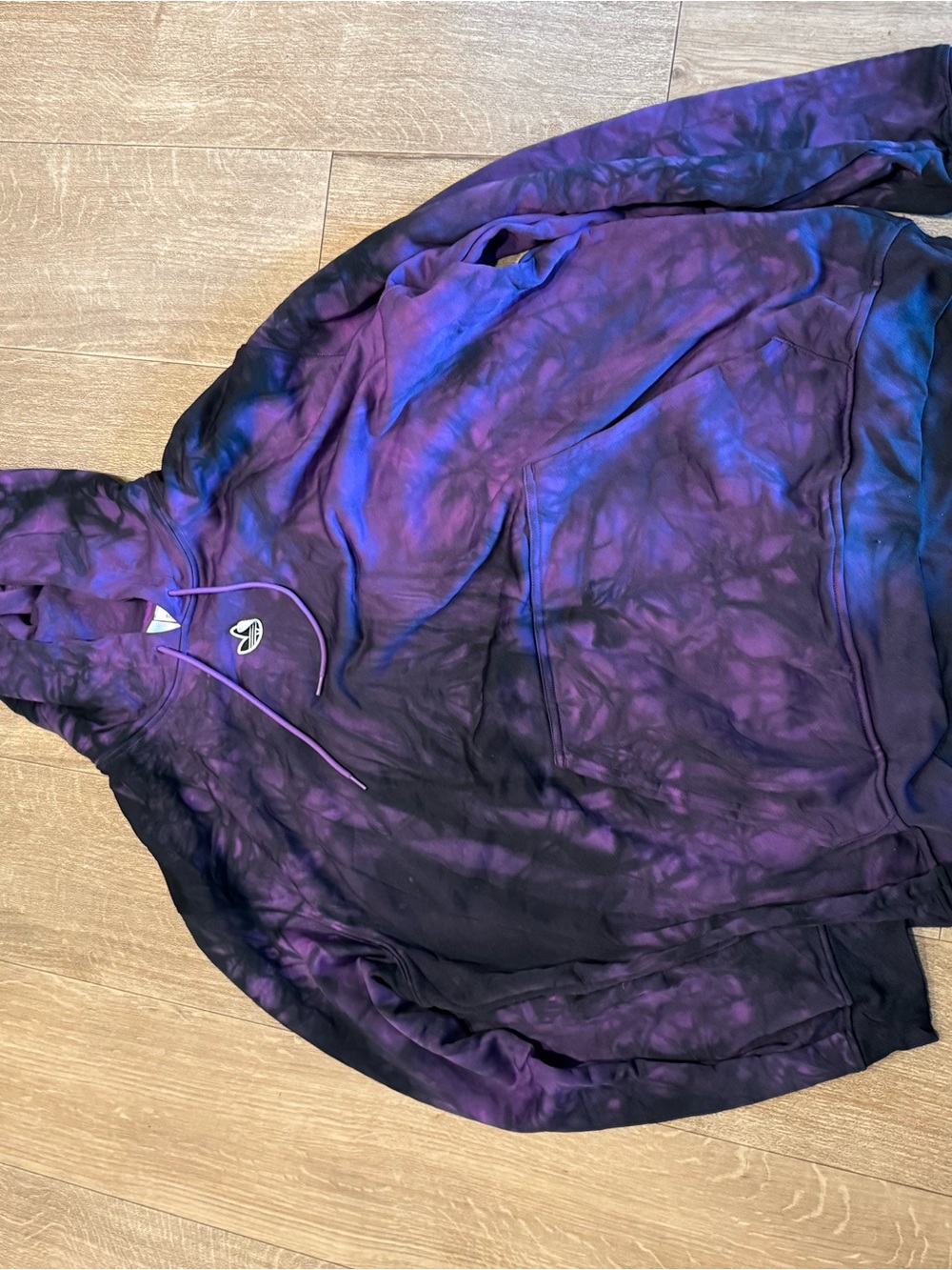 adidas Purple and Black Tie-Dye Hoodie